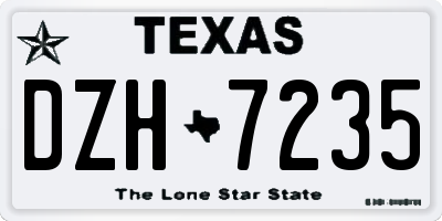 TX license plate DZH7235