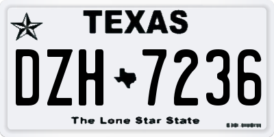 TX license plate DZH7236