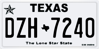 TX license plate DZH7240