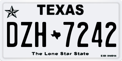 TX license plate DZH7242