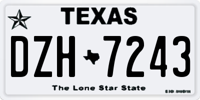 TX license plate DZH7243