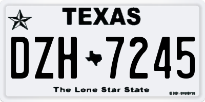 TX license plate DZH7245