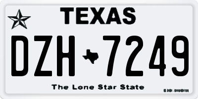 TX license plate DZH7249