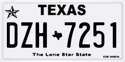 TX license plate DZH7251