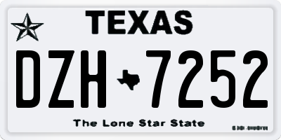 TX license plate DZH7252