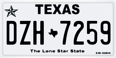 TX license plate DZH7259