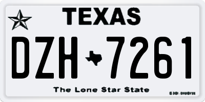 TX license plate DZH7261