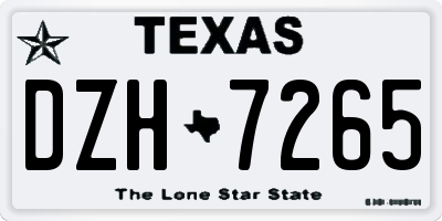 TX license plate DZH7265