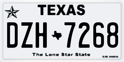 TX license plate DZH7268
