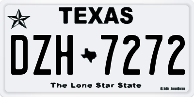 TX license plate DZH7272