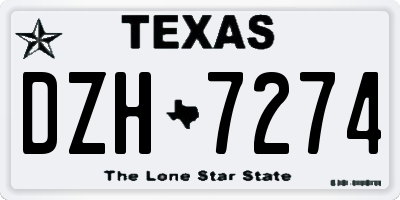 TX license plate DZH7274