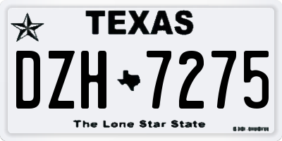TX license plate DZH7275