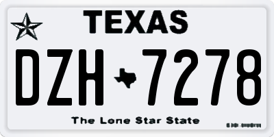 TX license plate DZH7278