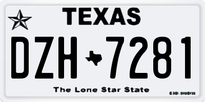TX license plate DZH7281