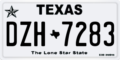 TX license plate DZH7283