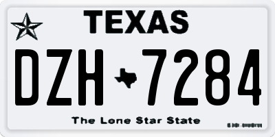 TX license plate DZH7284