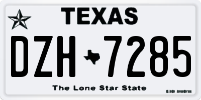 TX license plate DZH7285