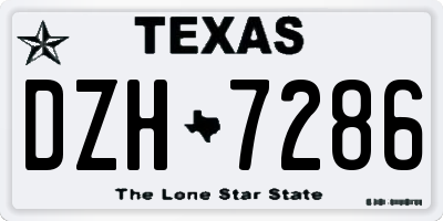 TX license plate DZH7286