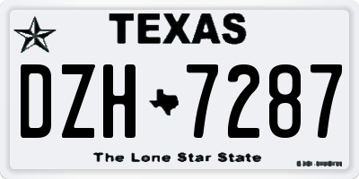 TX license plate DZH7287