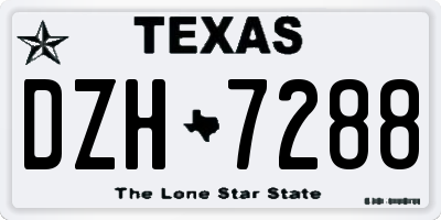 TX license plate DZH7288