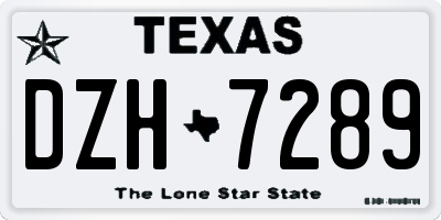 TX license plate DZH7289