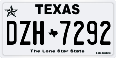 TX license plate DZH7292
