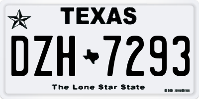 TX license plate DZH7293