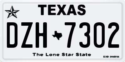 TX license plate DZH7302
