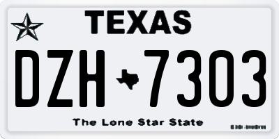 TX license plate DZH7303