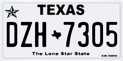 TX license plate DZH7305