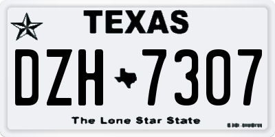TX license plate DZH7307