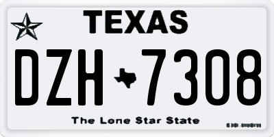 TX license plate DZH7308