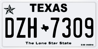 TX license plate DZH7309