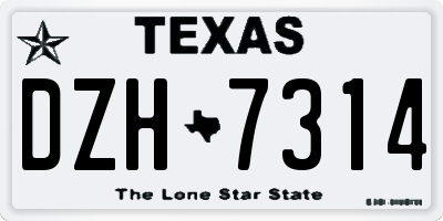 TX license plate DZH7314