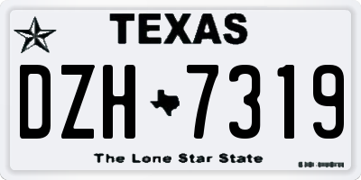 TX license plate DZH7319