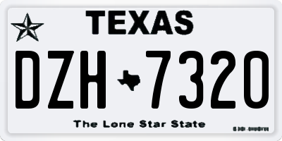 TX license plate DZH7320