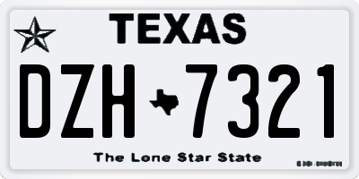 TX license plate DZH7321