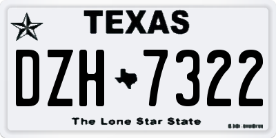 TX license plate DZH7322