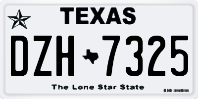TX license plate DZH7325