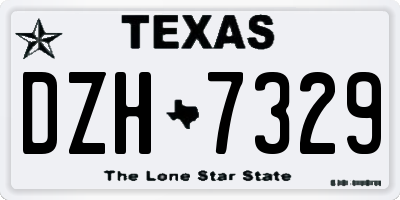 TX license plate DZH7329