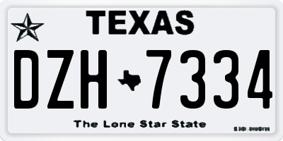TX license plate DZH7334