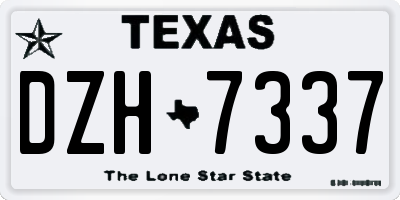 TX license plate DZH7337