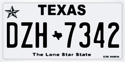 TX license plate DZH7342