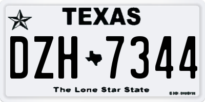 TX license plate DZH7344