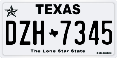 TX license plate DZH7345