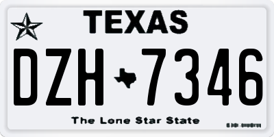 TX license plate DZH7346