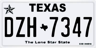 TX license plate DZH7347