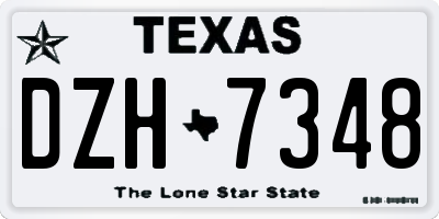 TX license plate DZH7348