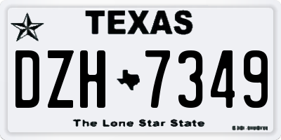 TX license plate DZH7349