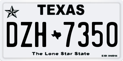 TX license plate DZH7350